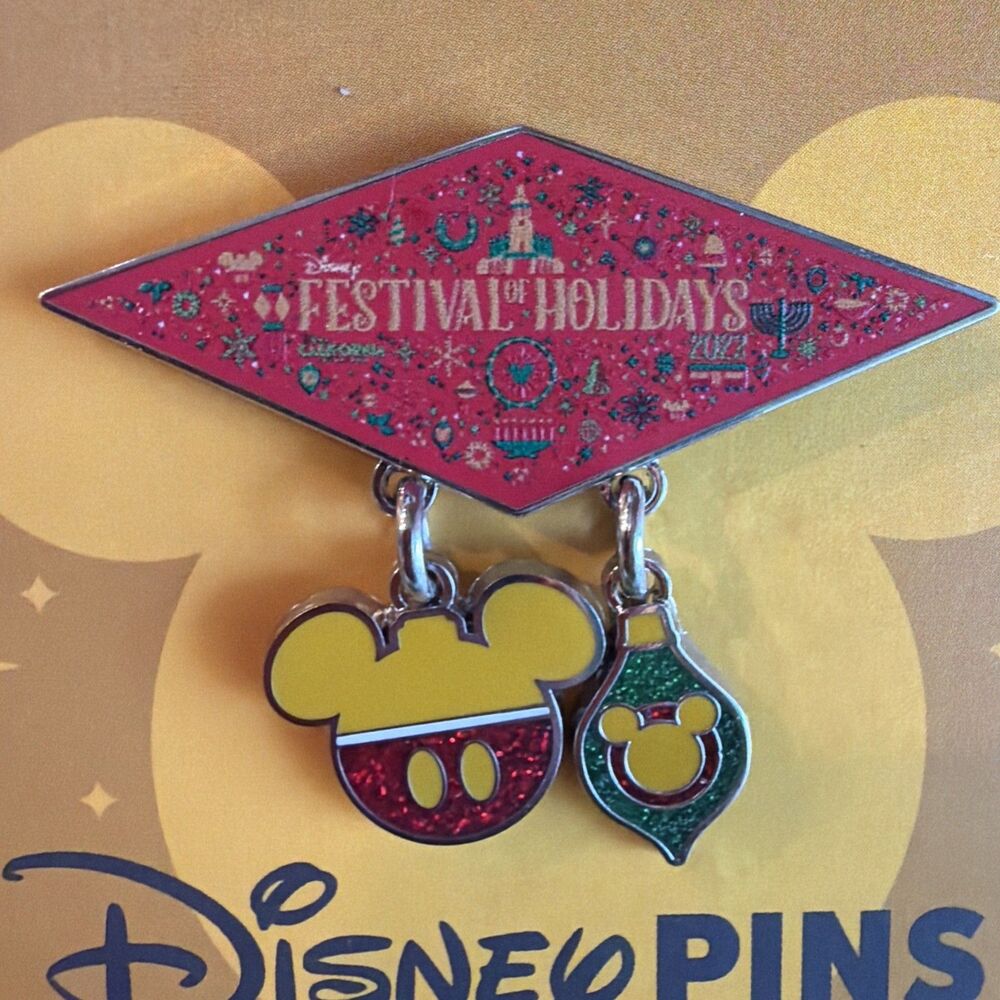 Disney Pins DCA 2022 Festival of Holidays Dangling Ornaments Pin New
